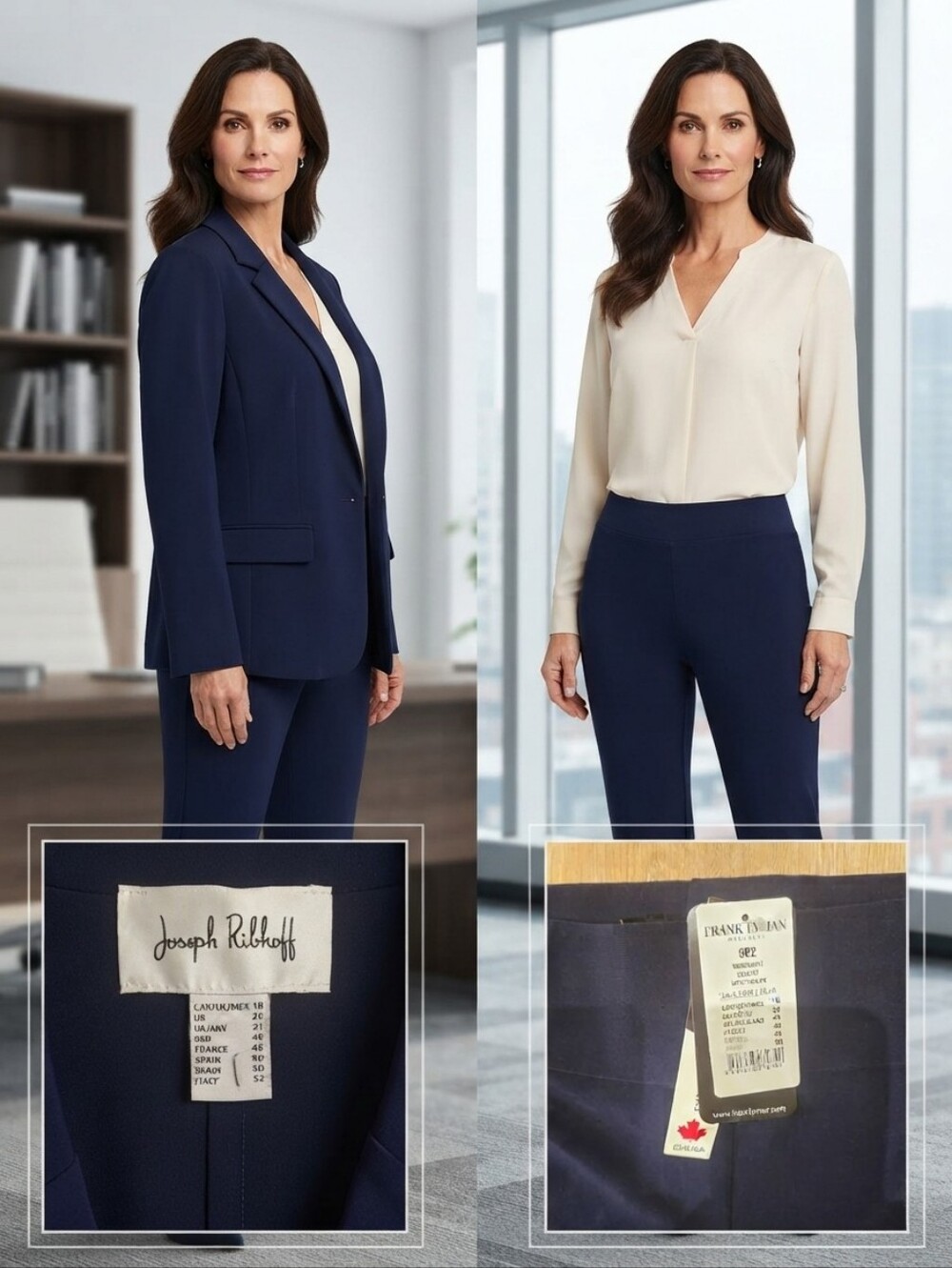 NWT Joseph Ribkoff Blazer Size 18 & Frank Lyman Pant Size 16 Set Navy Size